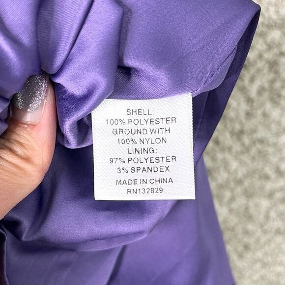 Majorelle Dress Women’s XS Emmalyn Purple/Black Velvet Stars Bow Straps V-Neck - Picture 6 of 11